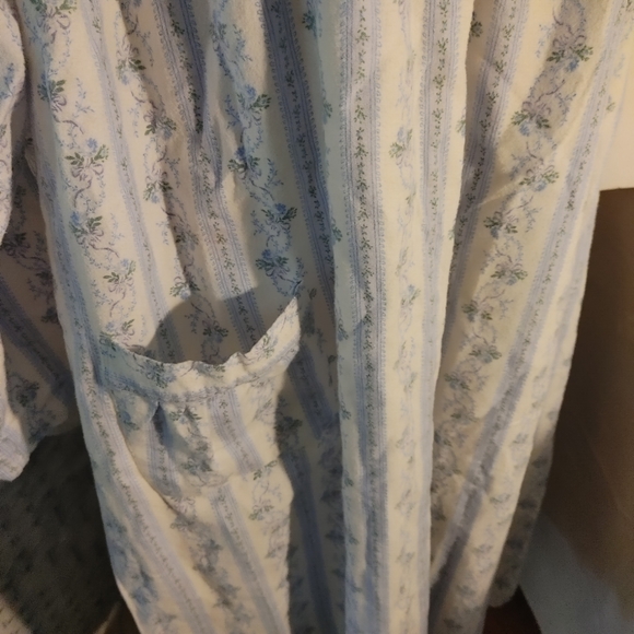 USA Fundamentals Night Gown Blue Design Size 2x Cotton 2 Button Pocket - Picture 2 of 11